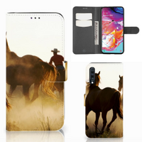 Samsung Galaxy A70 Telefoonhoesje met Pasjes Design Cowboy - thumbnail