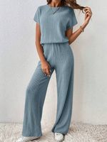 Casual Plain Loose Two-Piece Set