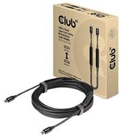 Club 3D CAC-1535 USB 3.2 Gen 2 Type-C naar C Active BI-directionele kabel 8K60HZ Data 10GBPS en PD