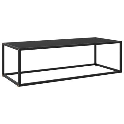 vidaXL Salontafel met zwart glas 120x50x35 cm zwart vidaXL Salontafel met zwart glas 120x50x35 cm zwart