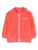 Palm Angels Kids veste zippée à logo imprimé - Orange