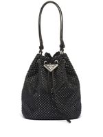 Prada mini sac orné de cristaux à lien de resserrage - Noir