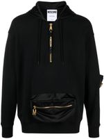 Moschino hoodie en coton mélangé à plaque logo - Noir