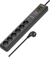 Brennenstuhl 1159540376 - Secure-Tec stekkerdoos met overspanningsbeveiliging en akoestisch signaal,1 Stuk,Meerkleuren