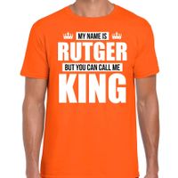 Naam My name is Rutger but you can call me King shirt oranje cadeau shirt 2XL  -