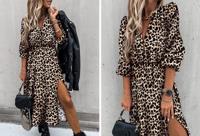 Midi jurk met split - Nu in de aanbieding!