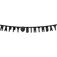 Letterslinger Happy Birthday Zwart/Wit