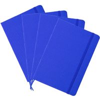 Set van 4x stuks luxe schriftjes/notitieboekjes blauw met elastiek A5 formaat