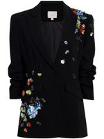 Cinq A Sept blazer orné de sequins à revers crantés - Noir