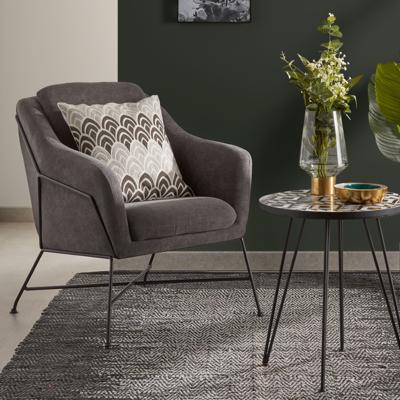 Kave Home Fauteuil 'Brida', kleur donkergrijs