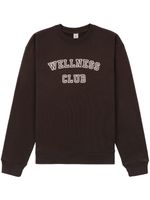 Sporty & Rich sweat Wellness Club Flocked - Marron