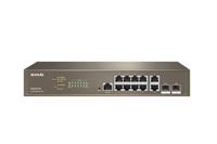 Tenda TEG5312F Gigabit Managed L3 Ethernet-switch, 10 Gigabit Base-T Ethernet-poorten met 2 Gigabit Base-X SFP, QoS, multi-aanvalbeveiliging, desktop en rackmontage, stalen constructie