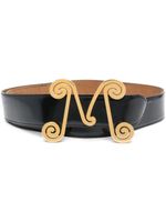 Moschino Pre-Owned ceinture à boucle logo (années 2000) - Noir