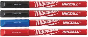 Milwaukee Accessoires INKZALL Fine Tip Colour Pens - 4pc - 48223165