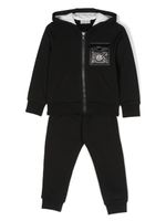 Moncler Enfant survêtement en coton à patch logo - Noir