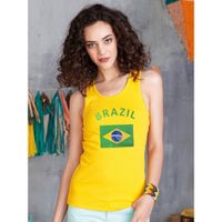 Mouwlose shirts met vlag van Brazilie dames