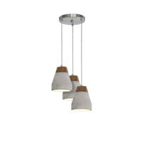 Eglo Hanglamp Tarega 3-lichts betongrijs met hout 95526