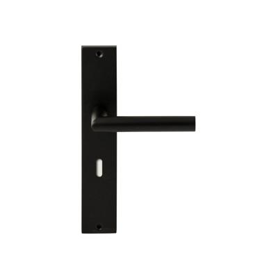 Hardbrass Deurkruk Toledo op rechthoekig langschild sleutelgat 72mm - zwart Hardbrass Deurkruk Toledo op rechthoekig langschild sleutelgat 72mm - zwart