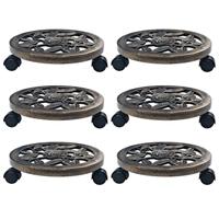 vidaXL Plantentrolleys 6 st 30 cm kunststof bronskleurig