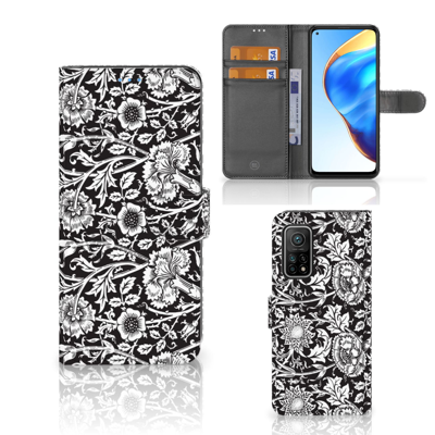 Xiaomi Mi 10T Pro | Mi 10T Hoesje Black Flowers Xiaomi Mi 10T Pro | Mi 10T Hoesje Black Flowers