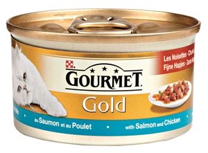 GOURMET GOLD FIJNE HAPJES ZALM / KIP 85 GR