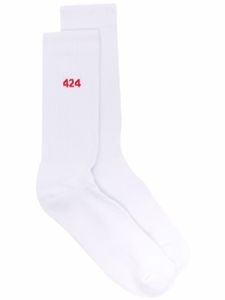 424 chaussettes à logo intarsia - Blanc