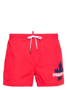 DSQUARED2 short de bain à logo imprimé - Rouge