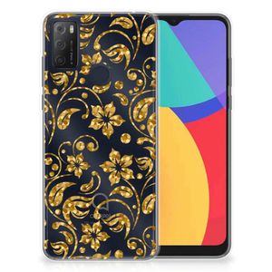 Alcatel 1S (2021) TPU Case Gouden Bloemen