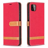 Samsung Galaxy S20 Ultra hoesje - Bookcase - Pasjeshouder - Portemonnee - Vintage - Stof - Kunstleer - Rood