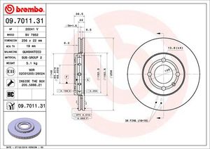 Remschijf BREMBO, Remschijftype: Binnen geventileerd, u.a. für VW, Skoda