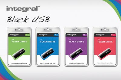 Integral 64GB USB2.0 DRIVE BLACK USB flash drive USB Type-A 2.0 Zwart