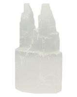 Edelsteen Seleniet dubbele Toren (10 x 6 x 4 cm) - thumbnail