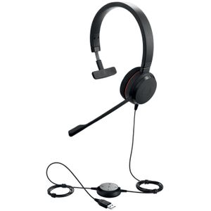 Jabra Evolve 20 UC Mono Headset Bedraad Hoofdband Kantoor/callcenter USB Type-A Zwart