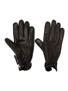 DSQUARED2 gants en cuir à patch logo - Noir