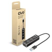 Club 3D CSV-1430A USB 3.2 Gen1 Type-A, 3-poorts hub met Gigabit Ethernet