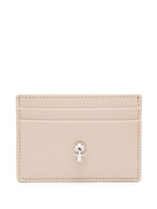 Alexander McQueen Skull leather card holder - Tons neutres