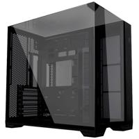 Lian Li O11 Vision Compact ATX Gaming-pc-behuizing, zwart - midi tower-pc-behuizing, met getemperd glas, grafische kaarten tot 408 mm, tot 360 mm radiatoren, zwarte PC-behuizing, staal, aluminium en