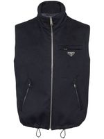 Prada gilet matelassé en cachemire - Bleu