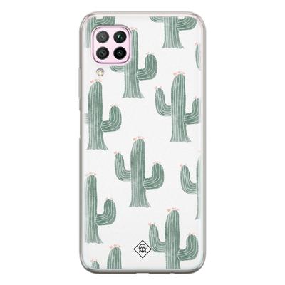 Huawei P40 Lite siliconen telefoonhoesje - Cactus print