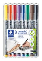 Viltstift Staedtler Lumocolor 313 permanent S set ÃƒÆ' 8 stuks assorti