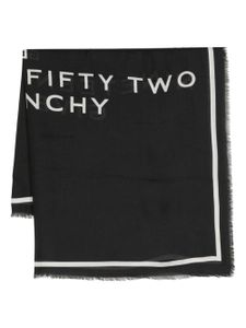 Givenchy écharpe frangée à logo imprimé - Noir