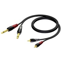 Procab CLA631/1,5 verloopkabel 2x Jack naar 2x RCA 150cm - thumbnail