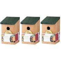 3x Vogelhuisjes houten nestkastjes van 22 cm - thumbnail