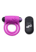 Silicone Cock Ring & Bullet with Remote Control - Purple