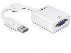 DeLOCK 61766 video kabel adapter 0,125 m VGA (D-Sub) DisplayPort Wit