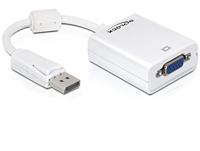 DeLOCK 61766 video kabel adapter 0,125 m VGA (D-Sub) DisplayPort Wit - thumbnail