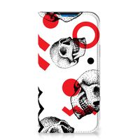 Mobiel BookCase iPhone 14 Pro Skull Red