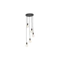 QAZQA Moderne hanglamp zwart 35 cm 5-lichts - Facil