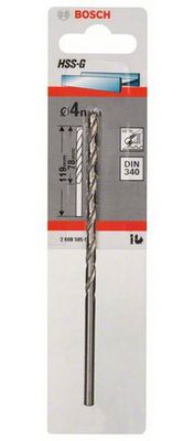 Bosch Accessories 2608595679 HSS Metaal-spiraalboor 4 mm Gezamenlijke lengte 119 mm Geslepen DIN 340 Cilinderschacht 1 stuk(s)