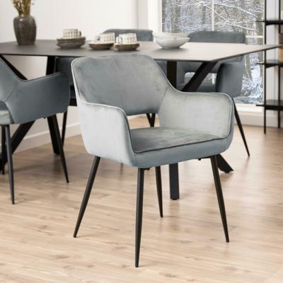 Bendt Eetkamerstoel 'Wender' Velvet, kleur Grijs